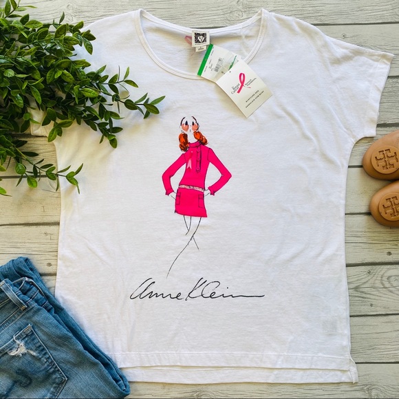 Anne Klein Breast Cancer Short Sleeve Tee Shirt - Picture 3 of 6